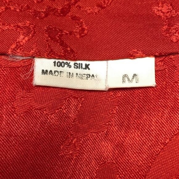 VINTAGE Jacquard Asian Pattern Silk Kimono Style Two Way Jacket - Picture 7 of 7